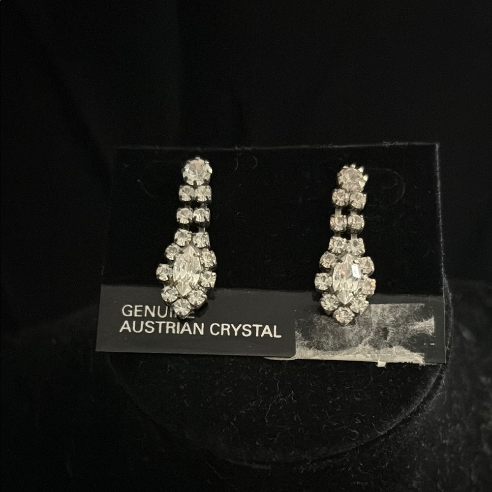 Elegant Austrian Silver Crystal Earrings